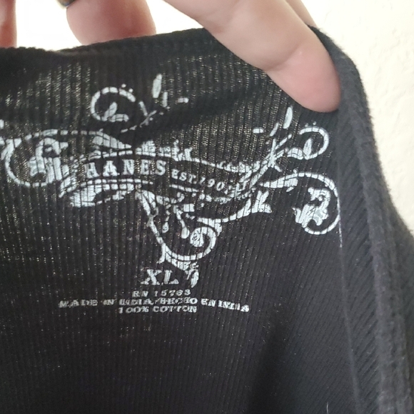 VTG XL Hanes Women's Black Ribbed Tank Top - Picture 2 of 4